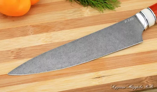 Кухонный нож Шеф № 9 сталь К340 рукоять падук акрил