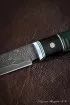 Нож Ирбис дамаск ламинированный черный граб карельская береза зеленая (Sicac)
