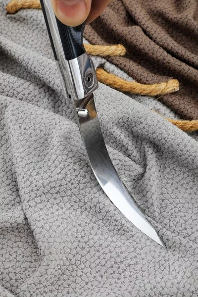 Нож складной филейный сталь N690 , накладки G10 серые 