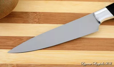 Кухонный нож Шеф № 2 сталь 95Х18 рукоять акрил черный