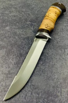 Нож "Рыбак" сталь N690, рукоять береста (распродажа)