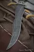 Нож Эксклюзив дамаск долы карельская береза коричневая мельхиор