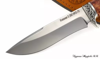 Нож Варан S390 мельхиор карельская береза