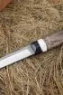 Нож Сойка Elmax рукоять G10 черная, рог лося, карельская береза коричневая