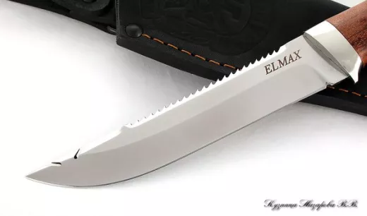 Нож Рыбак ELMAX мельхиор наборная бубинга черный граб с крючком