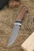 Нож Странник дамаск долы рукоять акрил черный и венге