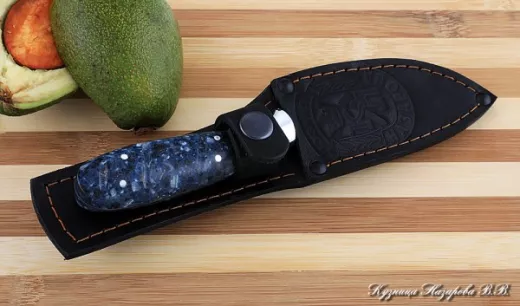 Кухонный нож Шеф № 1 сталь 95Х18 рукоять акрил синий