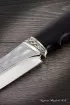 Охотничий нож Слон 95х18 камень мельхиор чёрный граб