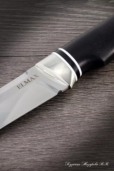 Нож Вепрь Elmax мельхиор наборная  черный граб