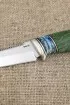 Нож Щука S390 рукоять зуб мамонта и карельская береза зеленая