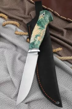 Нож "Овод" сталь 95х18 рукоять кап клена зеленый (NEW)