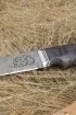 Нож Путник дамаск полный камень, рукоять стабилизированная карельская береза фиолетовая