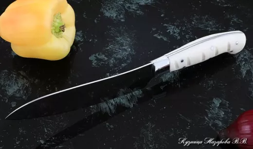 Кухонный нож Шеф № 10 сталь 95Х18 рукоять акрил белый