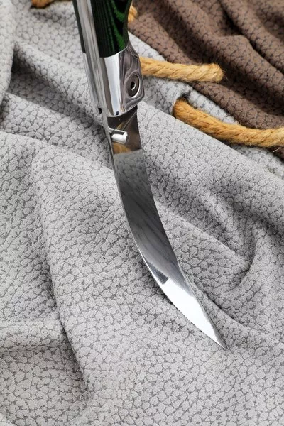 Нож складной филейный сталь Elmax, накладки G10 зеленые