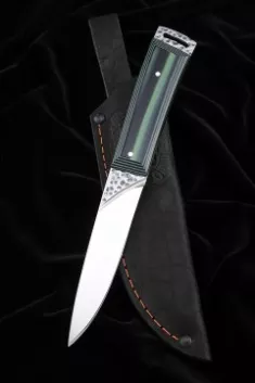 Нож №41 D2 цельнометаллический рукоять G10 чернозеленая