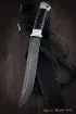Нож Пластун (казачий пластунский нож) дамаск черный граб дюраль (NEW)