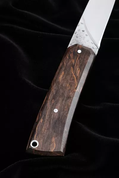 Нож №40 D2 цельнометаллический рукоять карельская береза коричневая