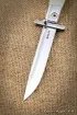 Нож Финка НКВД складная сталь RWL-34 накладки акрил белый+черный с красной звездой со штифтом