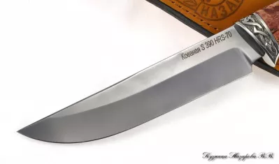 Нож Овод 2 S390 мельхиор карельская береза