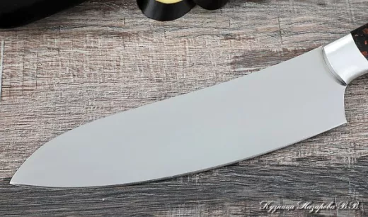 Кухонный нож Шеф № 11 сталь 95Х18 рукоять акрил коричневый