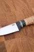 Нож Лиса сталь 95х18, рукоять  береста и карельская береза зеленая 