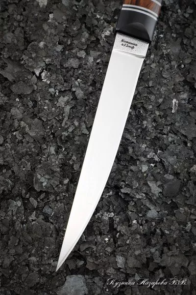 Нож Учар Х12МФ рукоять G10 черная, железное дерево, черный граб