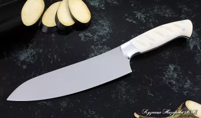 Кухонный нож Шеф № 11 сталь 95Х18 рукоять акрил белый
