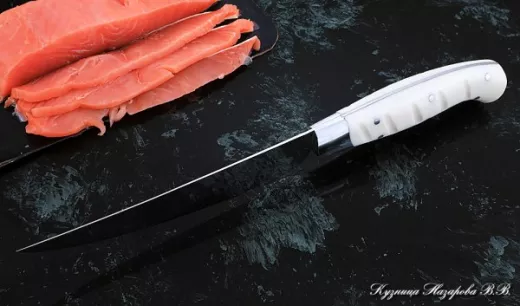 Нож Шеф № 5 сталь 95Х18 рукоять акрил белый