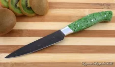 Кухонный нож Шеф № 2 сталь Х12МФ рукоять акрил зеленый