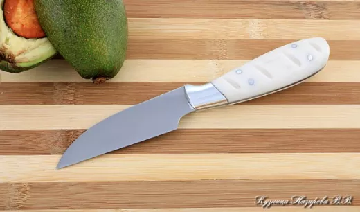 Кухонный нож Шеф № 1 сталь 95Х18 рукоять акрил белый