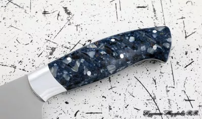 Нож Шеф № 11 сталь 95Х18 рукоять акрил синий