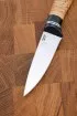 Нож Лиса сталь 95х18, рукоять  береста и карельская береза зеленая 