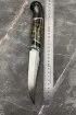Нож Рыбак дамасская — наборная рукоять: акрил оливковый