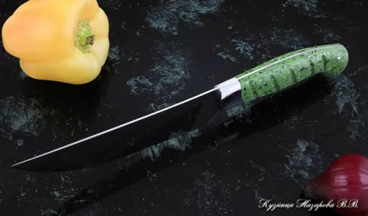 Кухонный нож Шеф № 8 сталь 95Х18 рукоять акрил зеленый