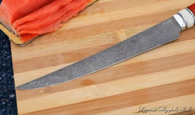 Кухонный нож Шеф № 7 сталь К340 рукоять падук акрил