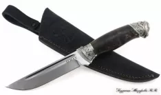 Нож Боец Elmax мельхиор стабилизированная карельская береза (коричневая)