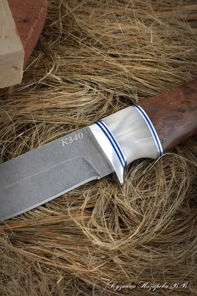 Нож Беркут К340 карельская береза коричневая искусственный камень