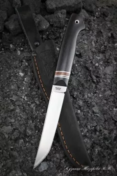 Нож Шаман Х12МФ рукоять G10 черная, железное дерево, черный граб