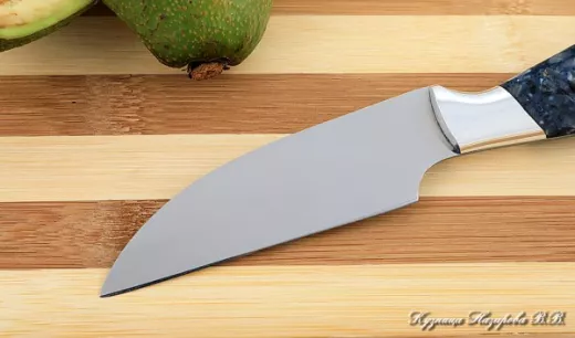 Кухонный нож Шеф № 1 сталь 95Х18 рукоять акрил синий