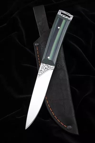 Нож №41 D2 цельнометаллический рукоять G10 чернозеленая