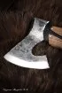 Топор-20 (варка металлов: углерод+XВГ) со следами ковки ясень резной