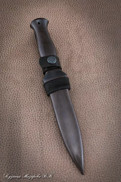 Нож Легионер дамаск рукоять и ножны черный граб