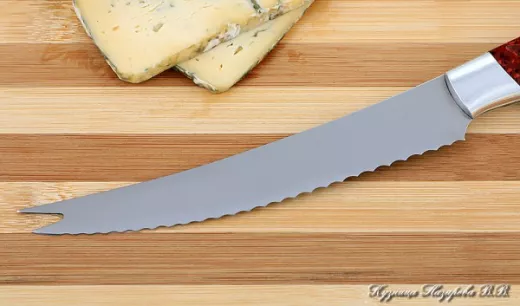 Кухонный нож Шеф № 4 сталь 95Х18 рукоять акрил красный