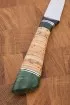 Нож Лиса сталь 95х18, рукоять  береста и карельская береза зеленая 