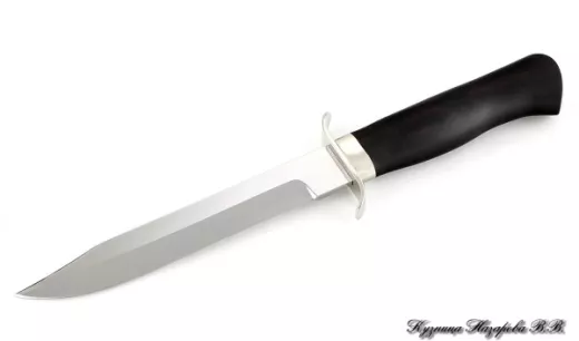 Нож разведчика НР-40 95х18 черный граб деревянные ножны