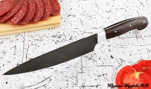 Кухонный нож Шеф № 12 сталь Х12МФ рукоять дюраль венге