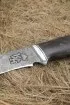 Нож Ангара дамаск полный камень, рукоять стабилизированная карельская береза коричневая