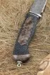 Нож Барс дамаск полный камень рукоять карельская береза с выжиганием 