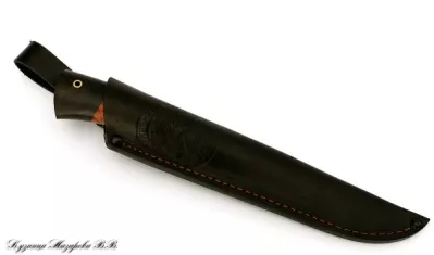 Нож Рыбак 2 ELMAX мельхиор наборная черный граб бубинга