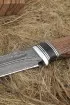 Нож Странник дамаск долы рукоять акрил черный и венге